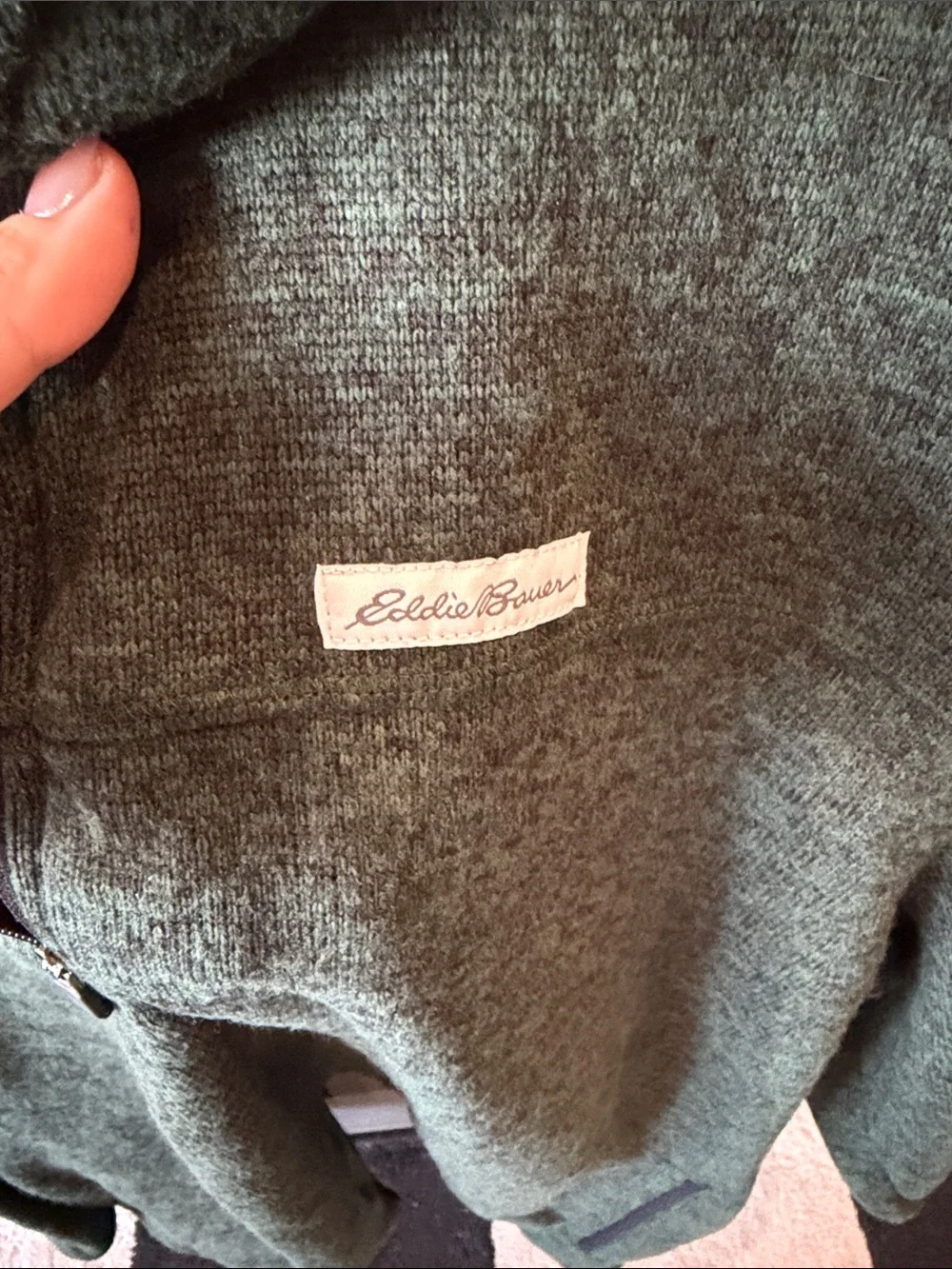 Eddie Bauer Men's Forest Green Half-Zip Fleece Pullover